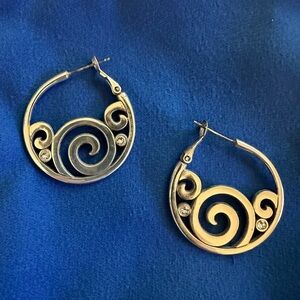 Brighton Elegant Gold Swirl Hoop Earrings